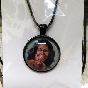 Michelle Obama Inspired Glass Pendant Necklace